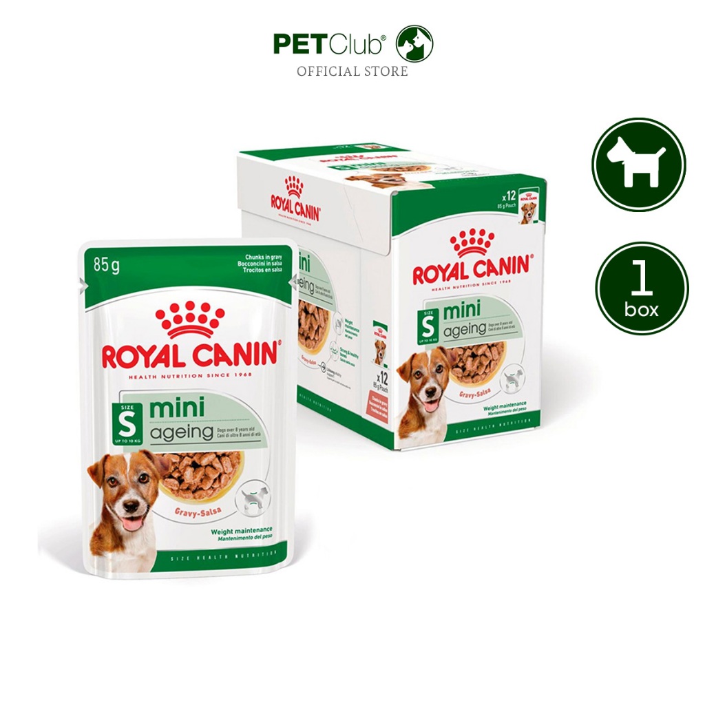 [PETClub] Royal Canin Wet MINI AGEING 8+ in GRAVY - อาหารเปียกสูตรสุนัขสูงวัยพันธุ์เล็ก 85g.x12ซอง