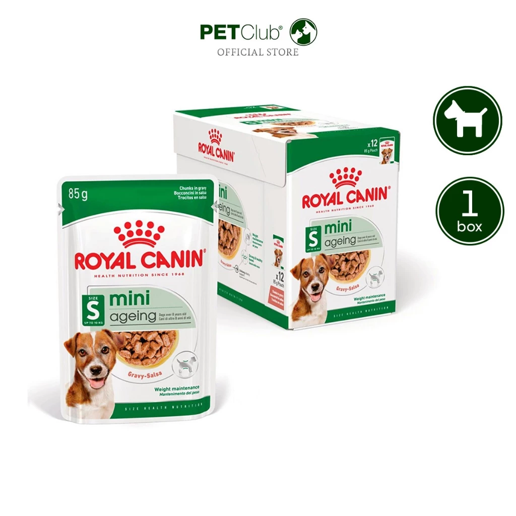 [PETClub] Royal Canin Wet MINI AGEING 8+ in GRAVY - อาหารเปียกสูตรสุนัขสูงวัยพันธุ์เล็ก 85g.x12ซอง