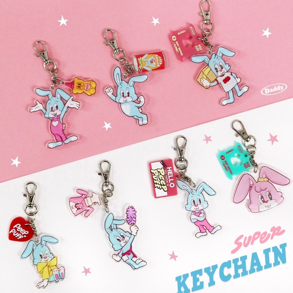 SUPERDADDY | Super Keychain พวงกุญแจกระต่าย peep & fifi สุดน่ารัก