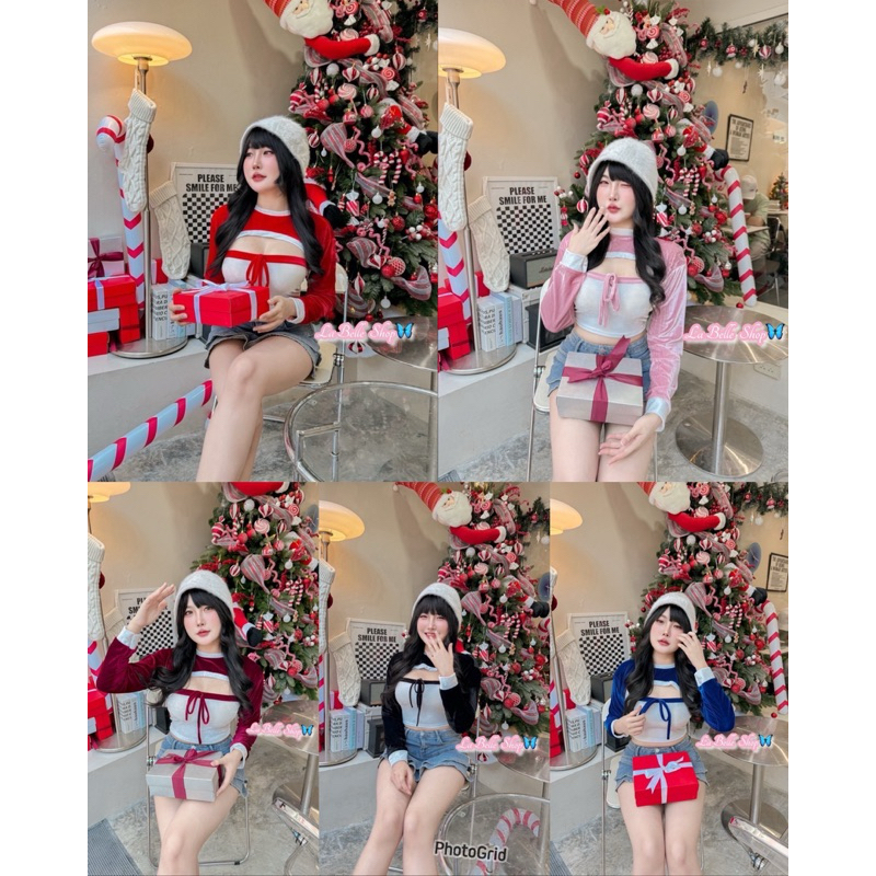 mnv_shop งานมาใหม่ ผ้ากำมะหยี่ งาน2 ชิ้น เกาะอก+เสื้อคลุม (MC12)