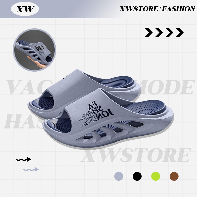 XWshopee เอาใจผู้ชาย รองเท้าแตะยางแฟชั่น ทรงของผู้ชายสุดเท่ห์ ดีเทลพื้นแยกสีกับตัวรองเท้า รุ่นนี้บอกเลยพื้นนิ่มน้ำหนักเ