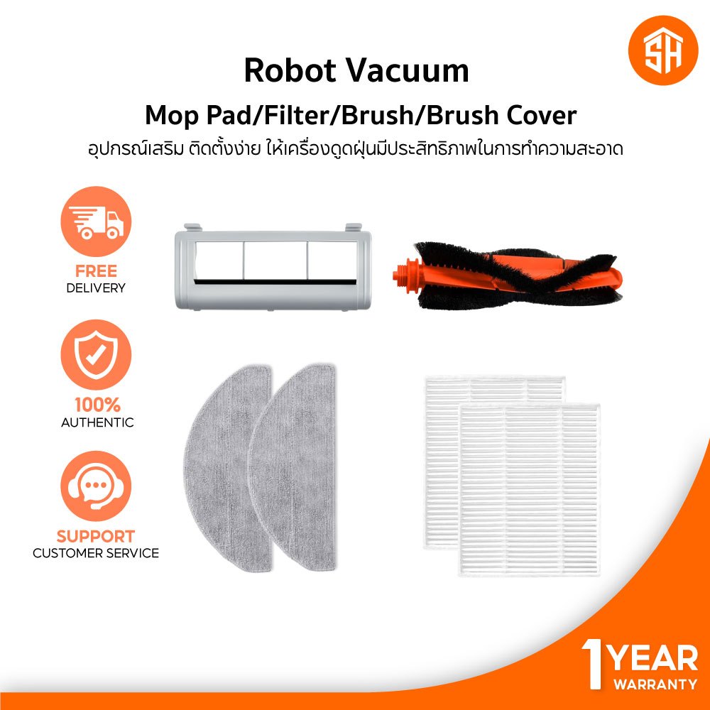 [ประกันศูนย์ไทย] Xiaomi Robot Vacuum E10/E10C/E12 Accessories อุปกรณ์เสริมหุ่นยนต์ดูดฝุ่น แผ่นม็อบ ติดตั้งง่าย