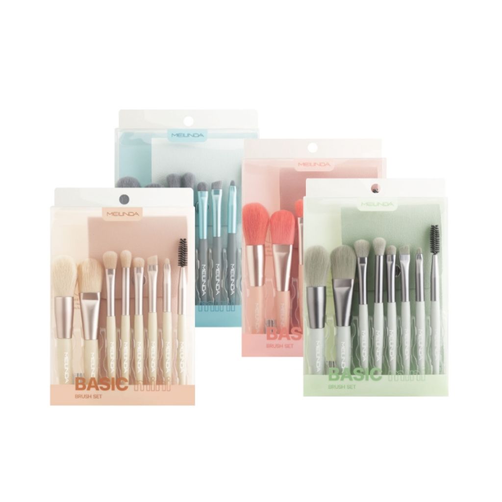 MC4297 ชุดแปรงแต่งหน้า MEILINDA Basic mini brush set 8 PCS เมลินดา เบสิค มินิ บรัช เซต
