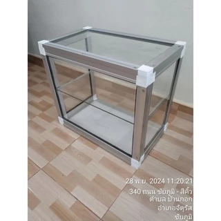 ตู้กระจกอเนกประสงค์ ด้านหลังไม่มีบานเลื่อน #บร.2 ขนาด 45 * 26 * 40 เซนติเมตร