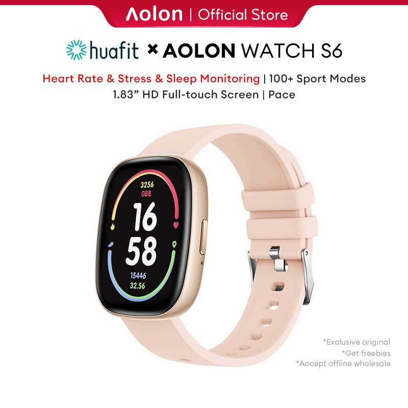 Aolon S6 Smart Watch Pace อัตราการเต้นหัวใจความเครียดการตรวจสอบการนอนหลับ100โหมดกีฬา smartwatch สำหรับผู้หญิง