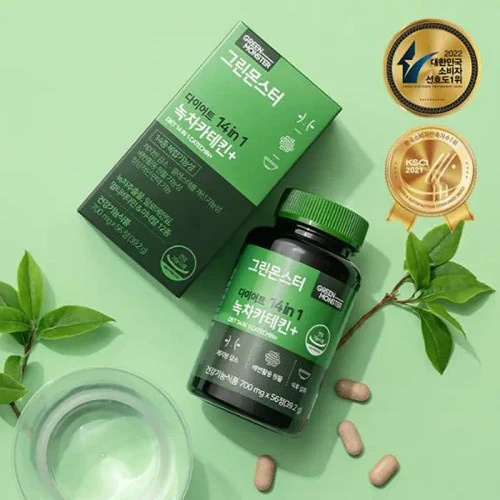 Green Monster Diet 14 in 1 Green Tea Catechin+ กระปุก 56เม็ด อาหารเสริมสารสกัดจากชาเขียว ช่วยควบคุมน้ำหนักและดูแลสุขภาพ