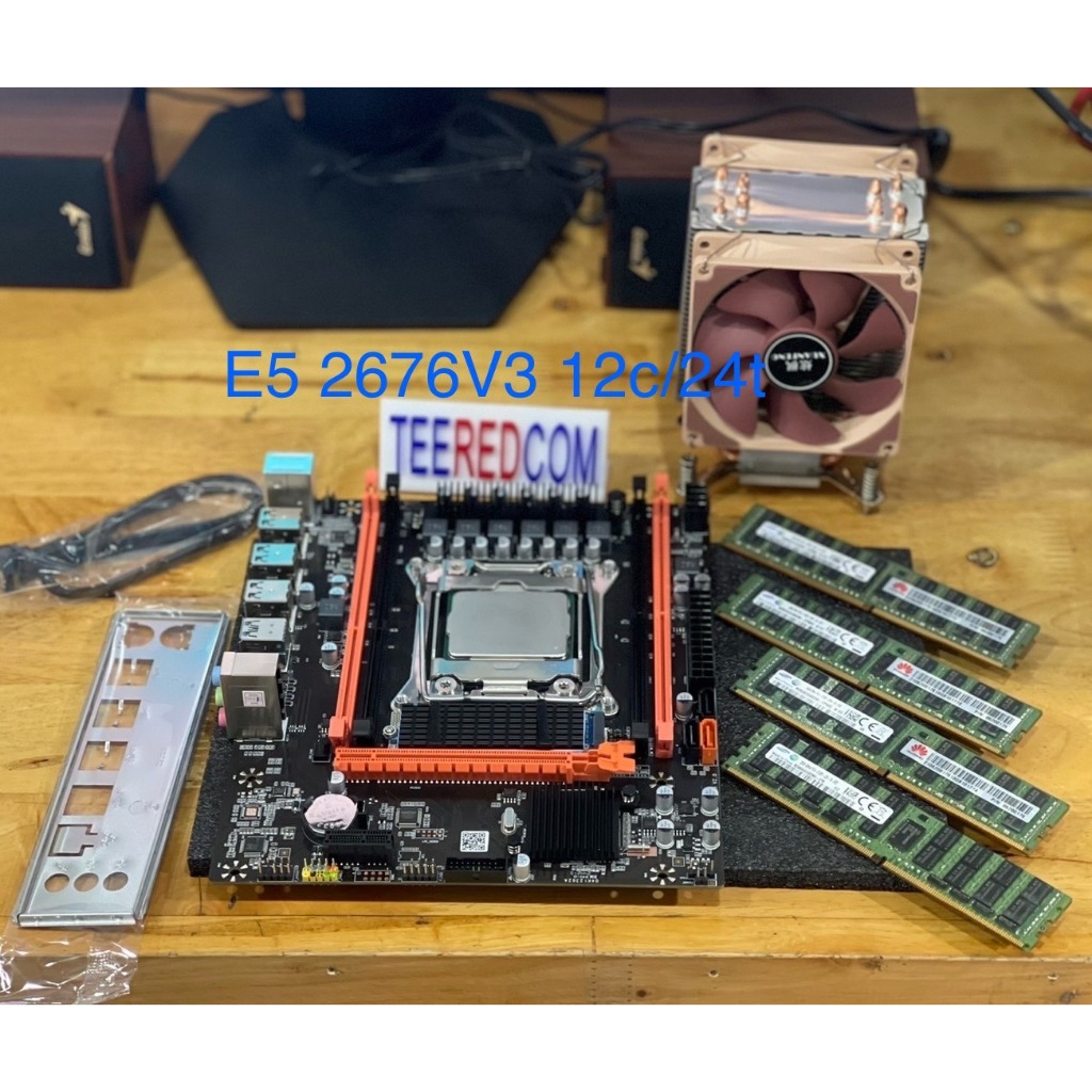 Mb x99+cpu INTEL XEON E5 2676 V3 12c/24t  + ram ddr4 16-128gb/M.2 NVME