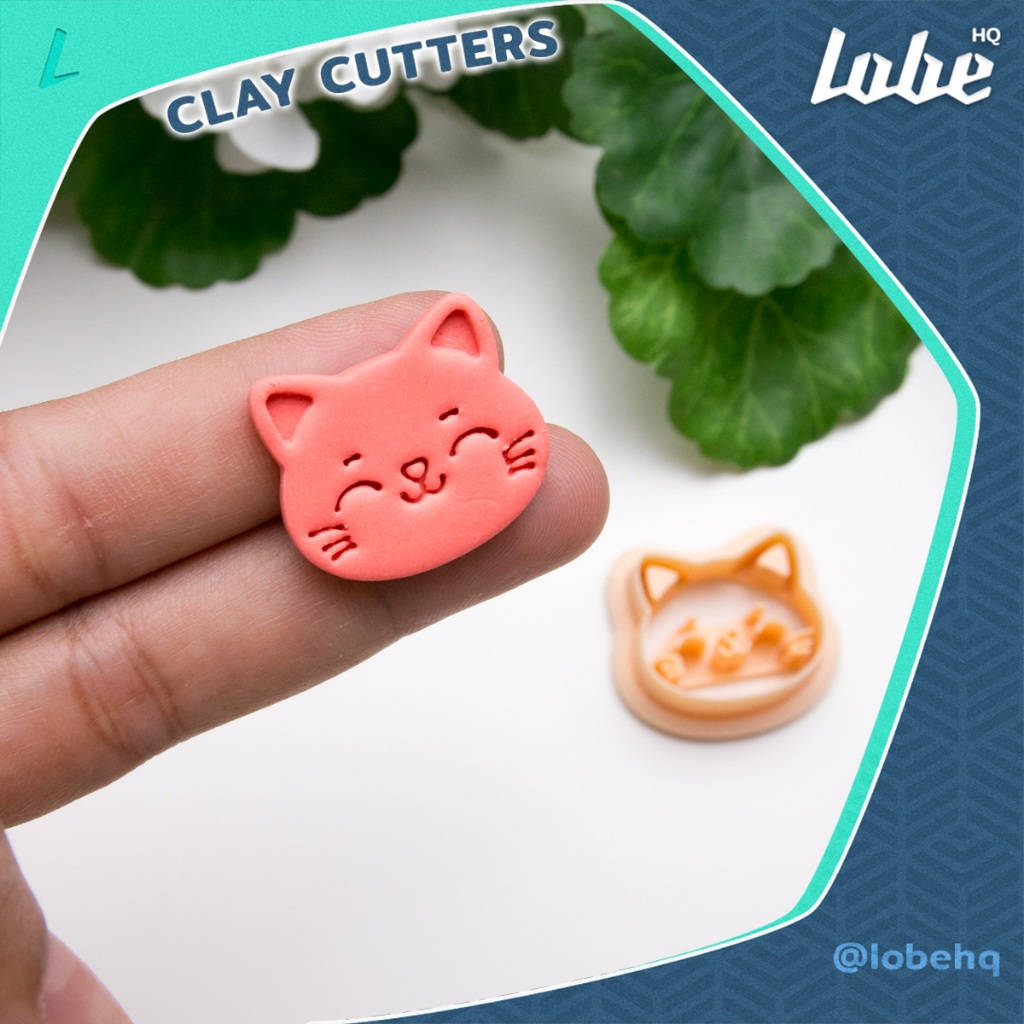 Cat Face Shape C Polymer Clay Cutter/ แม่พิมพ์กดดินรูปทรงหน้าน้องแมว C