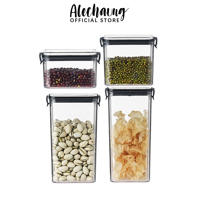 Alechaung ขวดโหลสูญญากาศ เก็บขนม อาหารแห้ง ธัญพืช กล่องเก็บอาหาร 5ขนาด กล่องเก็บอาหาร เมล็ดธัญพืช กล่องเก็บอาหาร