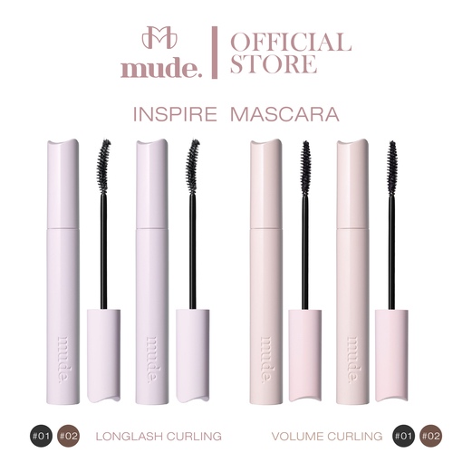 [ตะกร้าไลฟ์ 2แท่ง 699+ฟรีลิป]  MUDE INSPIRE MASCARA  ( มาสคาร่า สูตรขนตายาว งอน กันน้ำ )