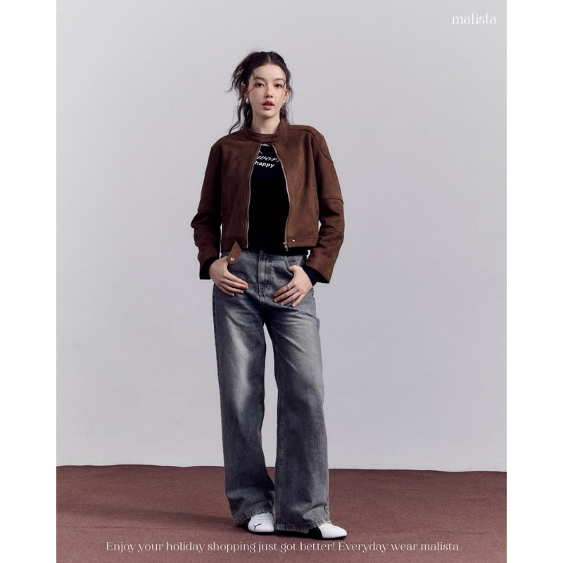 MALISTA - Suede jacket เสื้อคลุมหนังกลับ