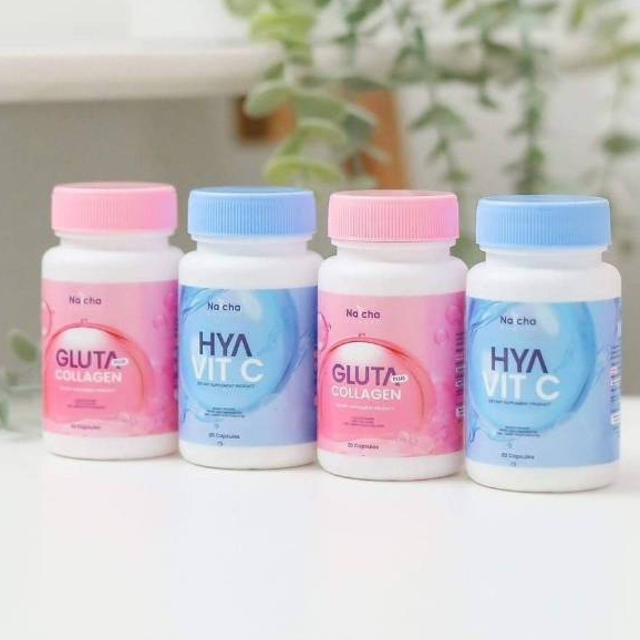 แพคเกจใหม่ มี 2 สูตร วิตามินณัชชา (ไฮยาวิตามินซี+กลูต้าคอลลาเจน ) Natcha Gluta Collagen+Natcha Hya Vit C ปริมาณ กระปุกละ