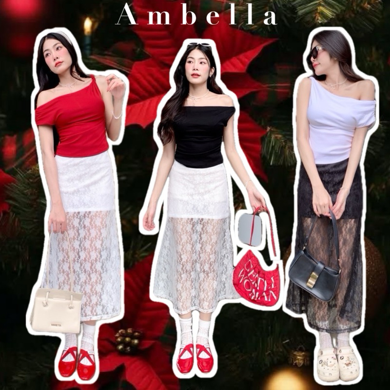 Ambella • เสื้อปาดไหล่สุดชิค แบบเบี่ยง สวยเซ็กซี่ แมทซ์กับกระโปรงลูกไม้ สวยมาก ราคา ถูกที่สุด ดีลบีเคเค รูปภาพหลัก