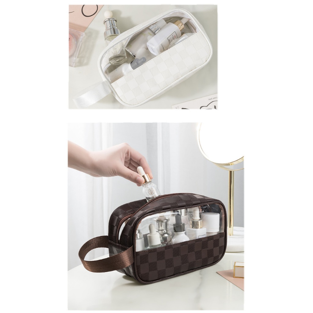 กระเป๋าเครื่องสําอาง กระเป๋ากันน้ำPVC กระเป๋าแต่งหน้าแบบพกพา - รูปที่ 3