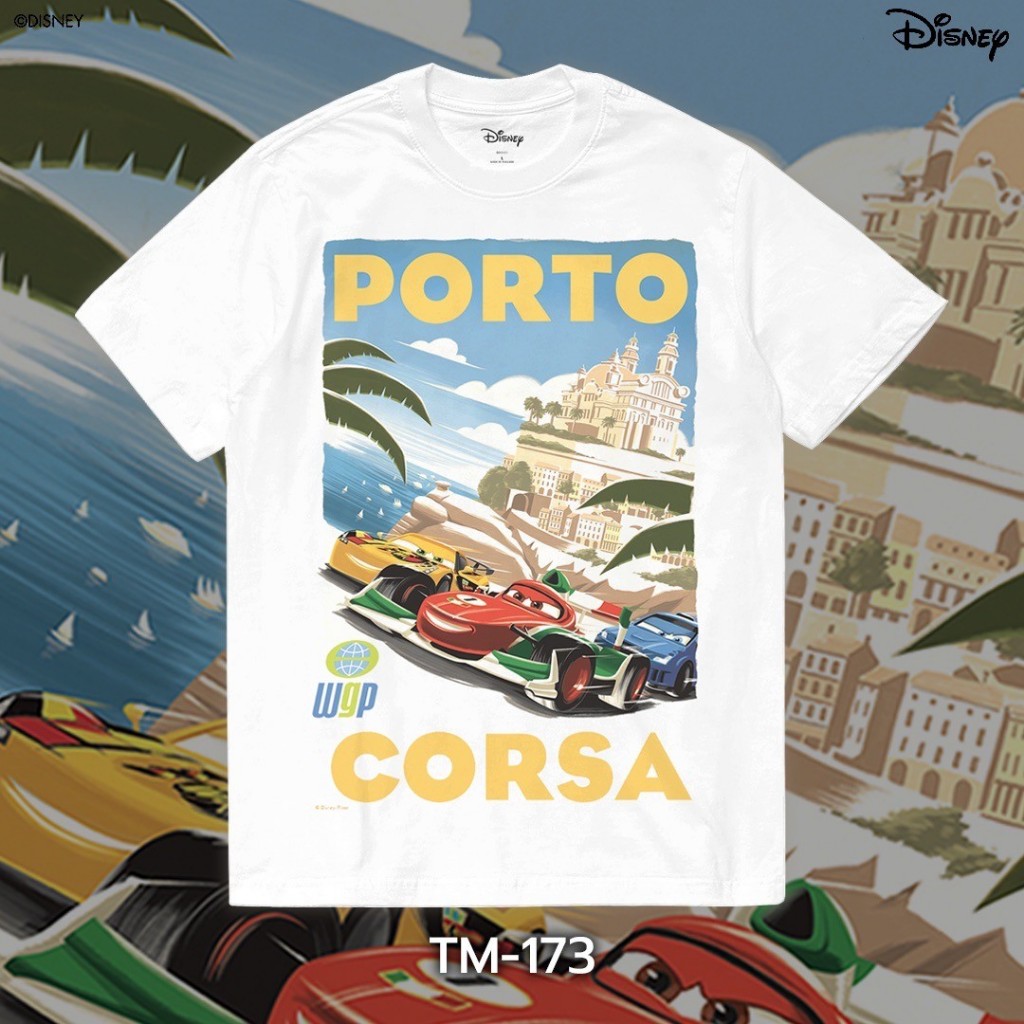 Power 7 Shop เสื้อยืดการ์ตูน "Porto Corsa"(Cars 2) ลิขสิทธิ์แท้ DISNEY (TM-173)