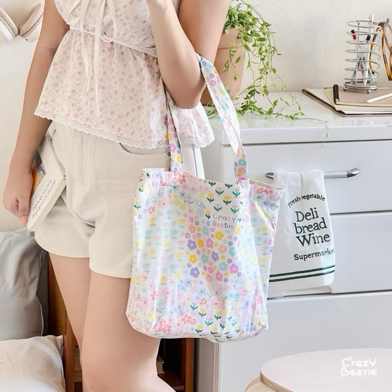 Crazy Bestie🌷กระเป๋าผ้าทรง Tote (CB30)