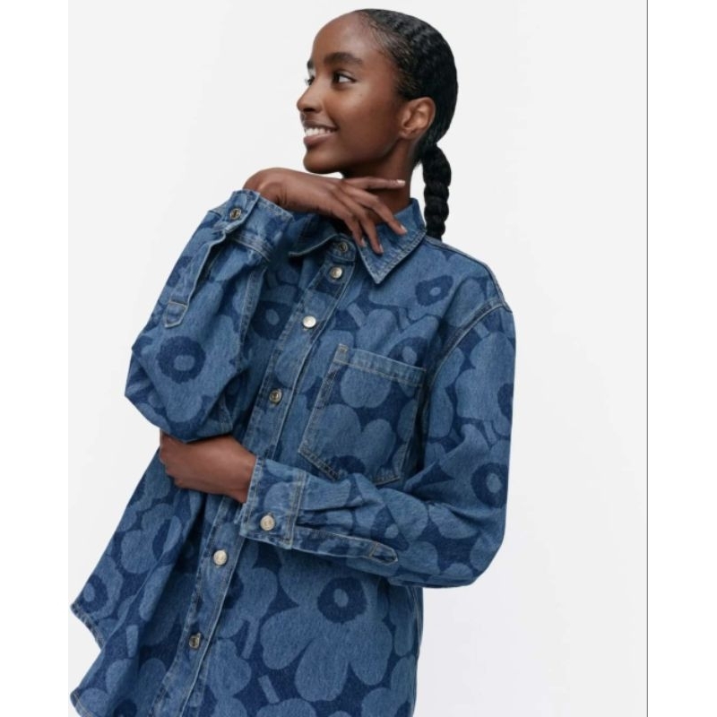 MARIMEKKO MARIDENIM VAIHE UNIKKO เสื้อเชิ้ตยีนส์ลายดอก (Pre order) แท้100%