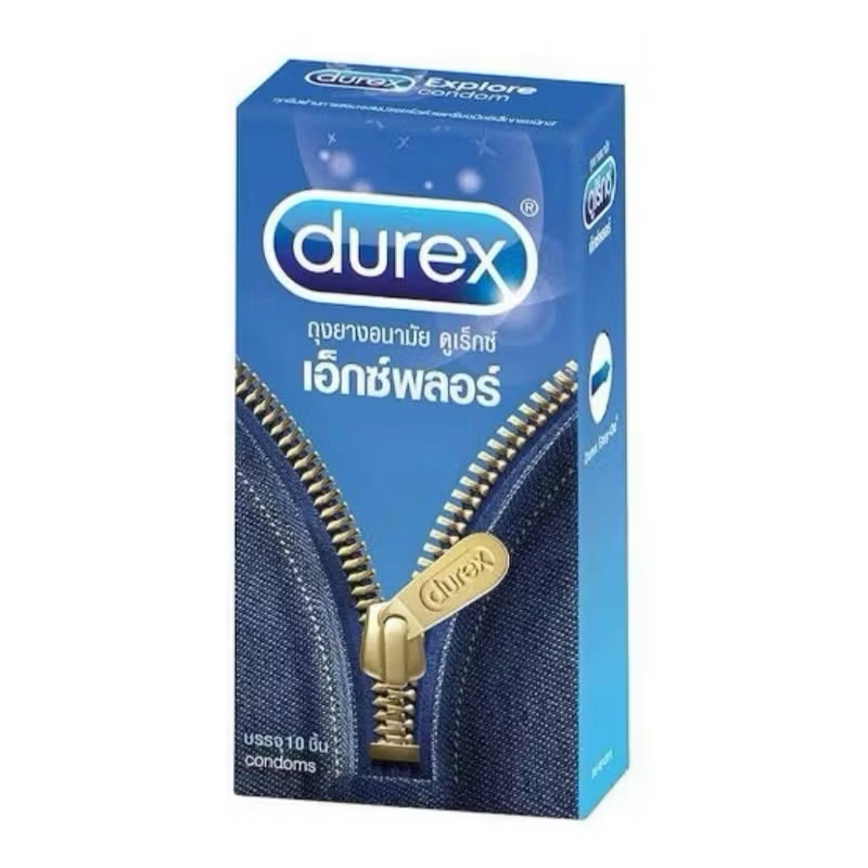 ดูเร็กซ์ ถุงยางอนามัย เอ็กซ์พลอร์ 10 ชิ้น 52.5 มม. Durex condom Explore 10's 1box