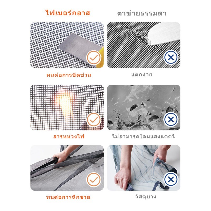 ม่านแม่เหล็กกันยุง ม่านกันยุงประตู ม่านกันยุง มุ้งลวดแม่เหล็ก ม่านประตู ประตูกันยุง ไฟเบอร์กลาส 90X210/100X210 ซม รูปที่ 3