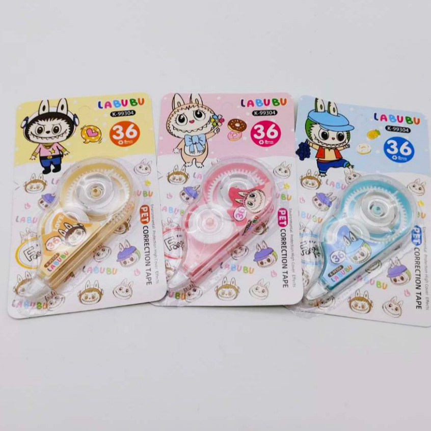 แพ็ค 12 ชิ้น สุ่มลายลาบูบู้ (99304) เทปลบปากกาLabubu ลิควิดเทป ลายน่ารัก น่าใช้ ใช้ง่าย สะดวกสบาย ลื่นดี ไม่ติดขัด
