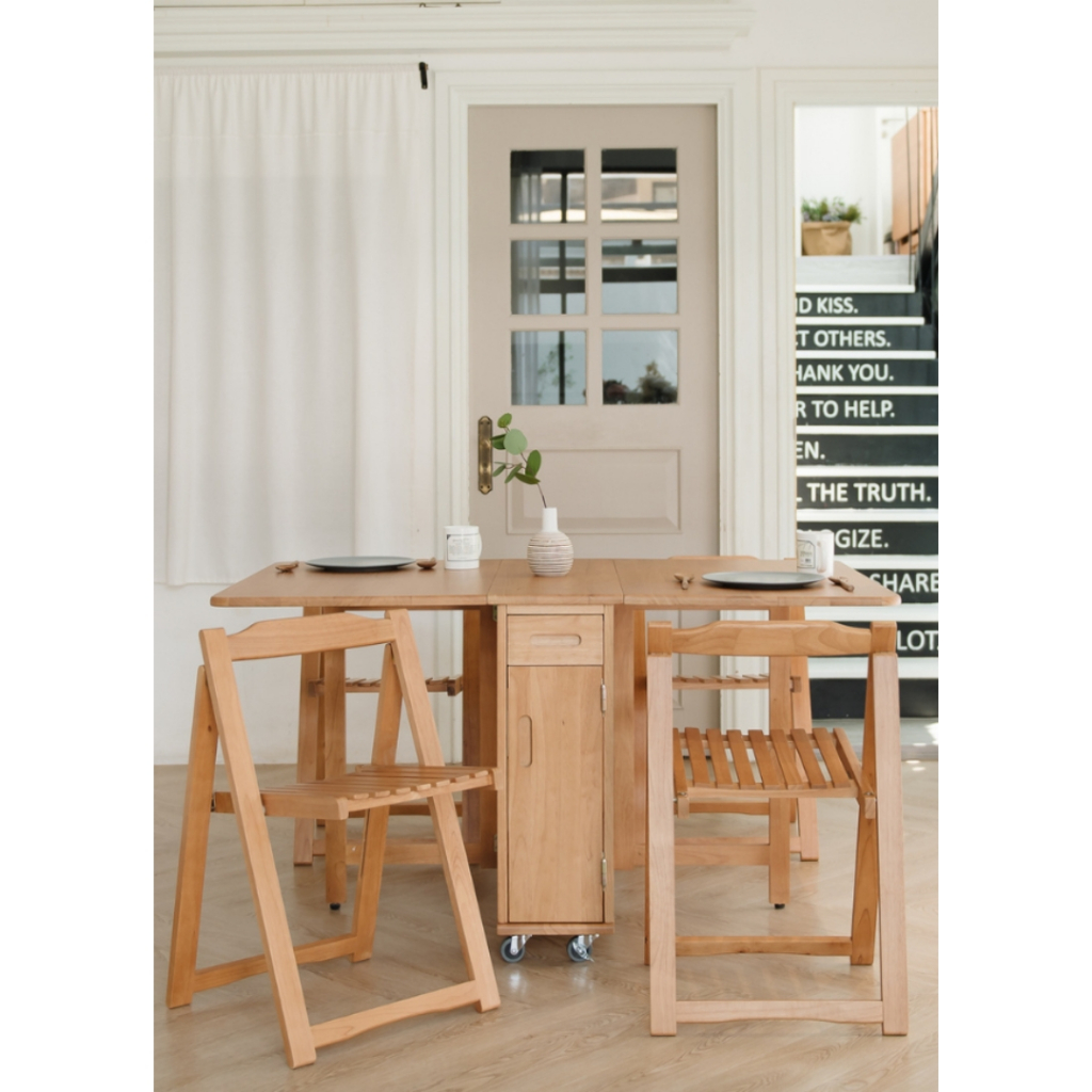 MAAI Design Butterfly table set ชุดโต๊ะพับ พร้อมเก้าอี้พับเก็บได้ 4ตัว ประกอบสำเร็จ โต๊ะอเนกประสงค์
