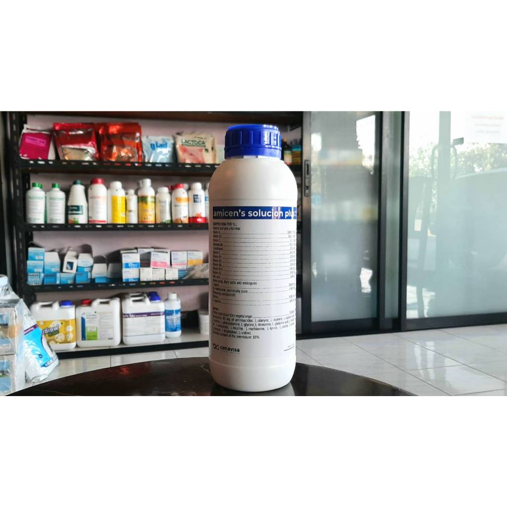 Amicen's Solucion Plus อมิเซ็น โซลูชั่น พลัส ขนาด 1 ลิตร วิตามินและกรดอะมิโนรูปแบบน้ำ สำหรับสัตว์ทุกช่วงอายุ