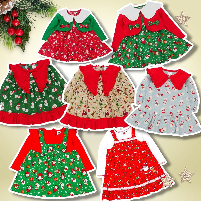 #104 NEW พร้อมส่ง Christmasชุดคริสต์มาสเด็กน่ารัก Size 12m 18m 24m 3t 4t 5t