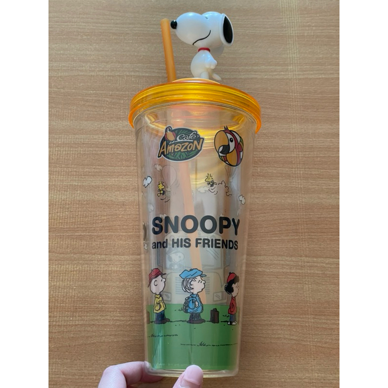 แก้ว Cafe Amazon x Snoopy Tumbler สีเหลือง ของแท้ 100%