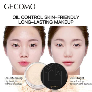 F-10🌟GECOMO แป้งฝุ่นเซ็ตติ้งควบคุมความมัน เนื้อเเมตต์ กันน้ําและกันเหงื่อ ติดทนนาน