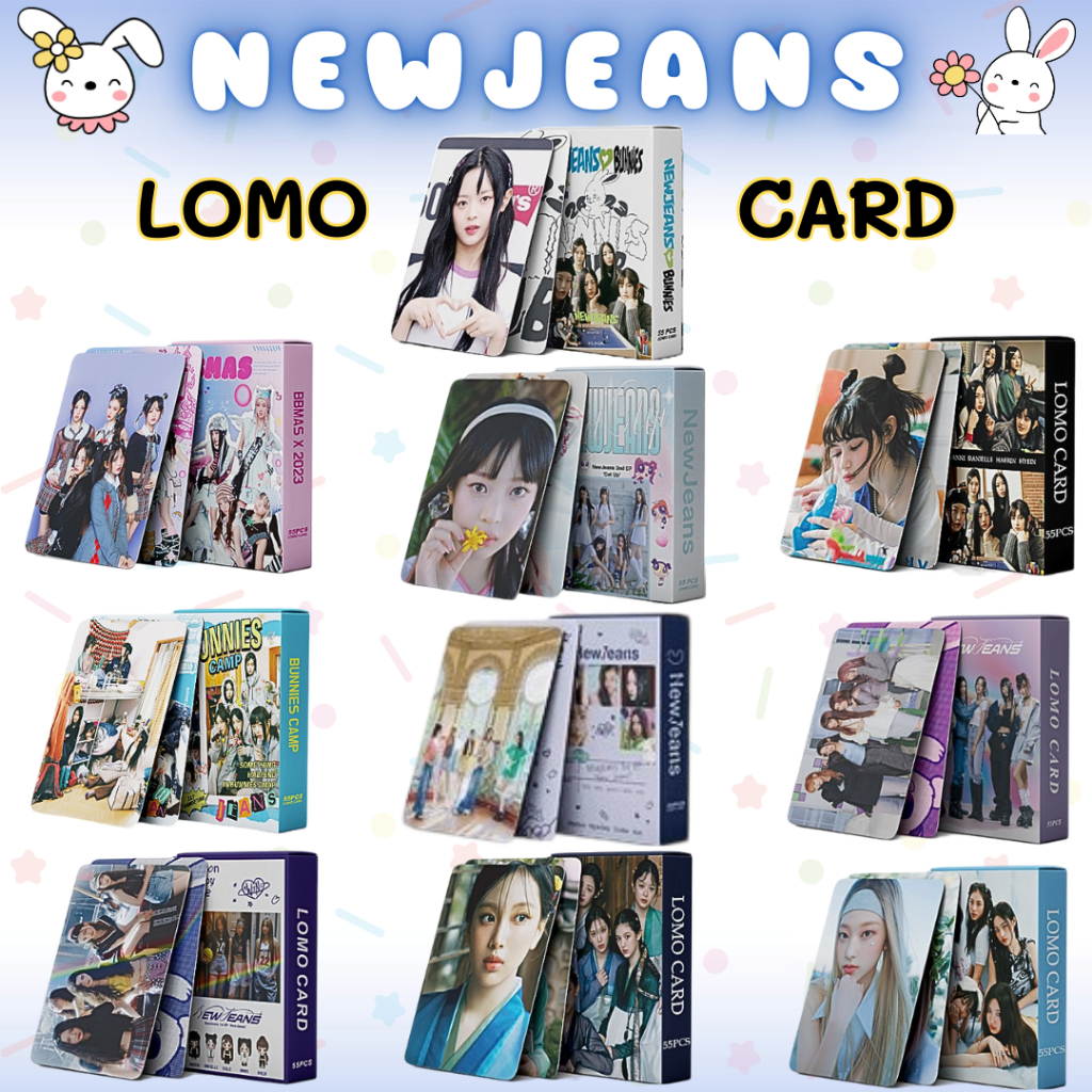 พร้อมส่ง Lomo Card NewJeans ด้านหลัง Logo โลโม่การ์ดพิมพ์สี 2 ด้าน 55 ใบ