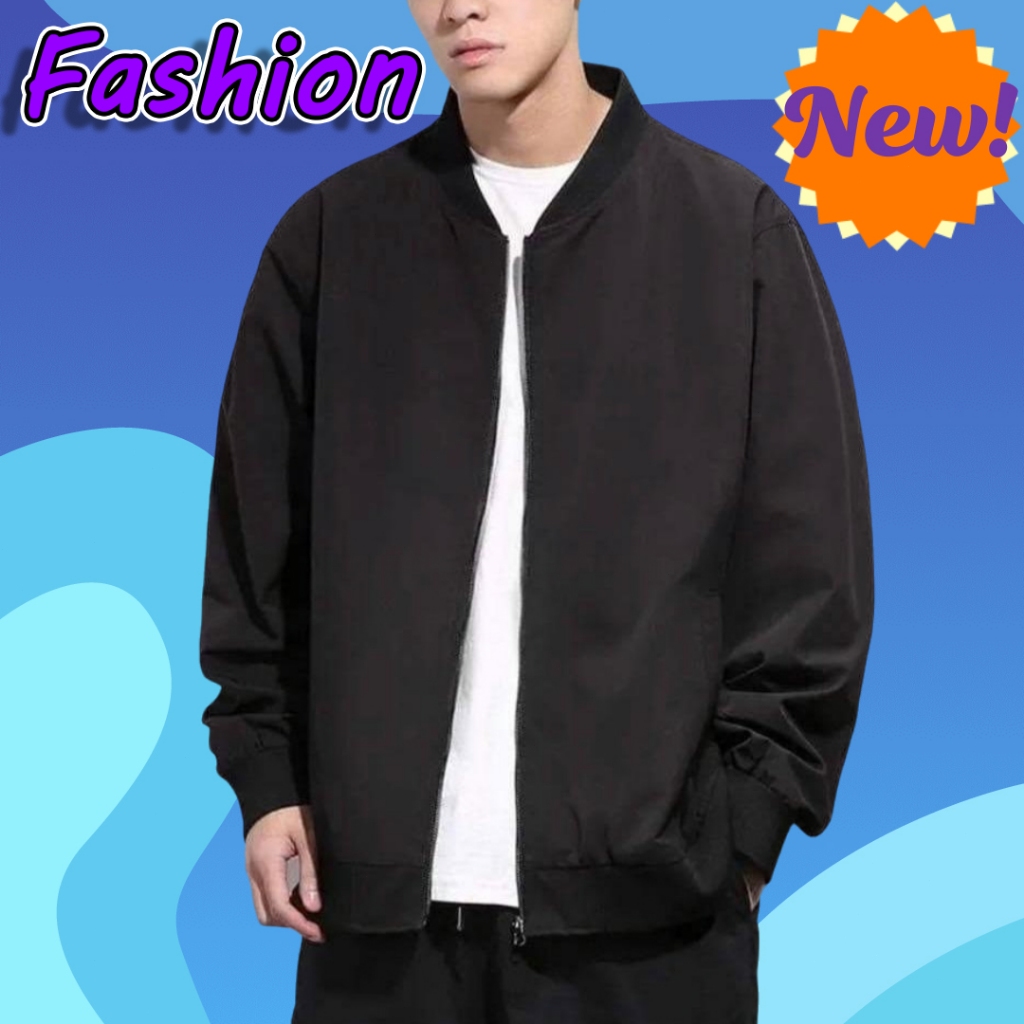 สินค้าพร้อมส่ง เสื้อแจ็คเก็ตผู้ชาย เสื้อแจ็คเก็ตเสื้อเบสบอลกันลมคุณภาพสูงแบบเข้ารูปสําห แบบเรียบง่ายแฟชั่นฤดูใบ JK039