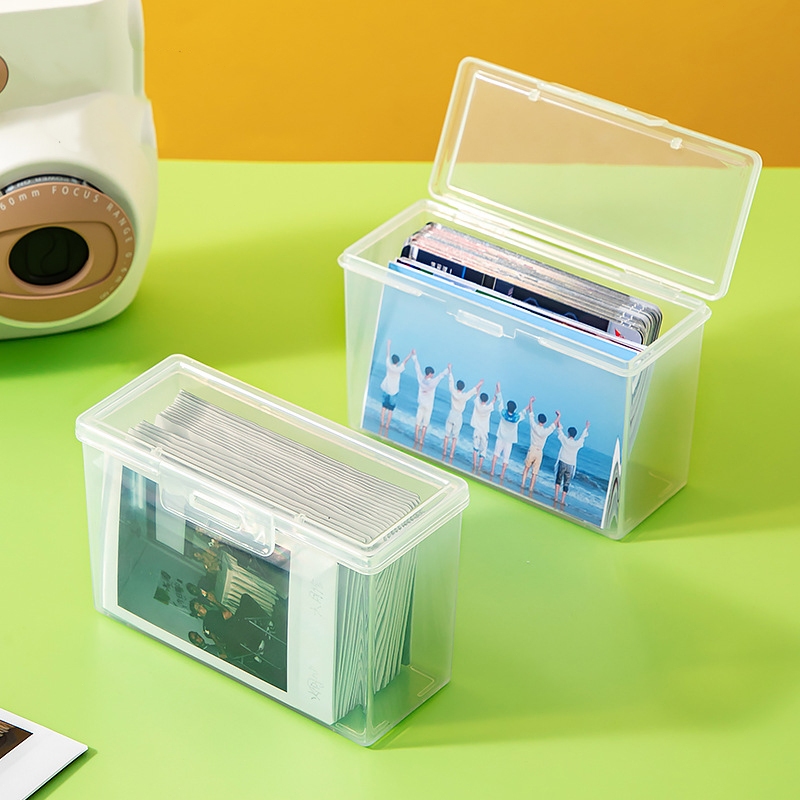 กล่องเก็บของโปร่งใส 3 นิ้วไอดอล Photocard กล่องเก็บสี่เหลี่ยมผืนผ้าทนทาน Mini กล่องพลาสติก Desk Organizer