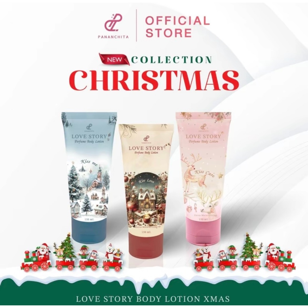 สูตรใหม่ Christmas โลชั่นน้ำหอม Love Story Body Lotion น้ำหอมทาผิว เลิฟ สตอรี่ Pananchita