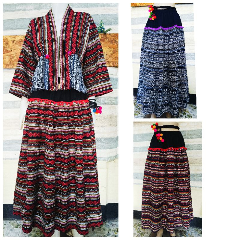 กระโปรงผ้าฝ้ายทอ กระโปรงผ้าเมืองเหนือราคาถูก ตัวละ179บาท ขายปลีกและส่ง