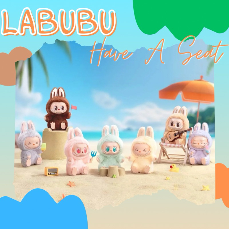 ส่วนลด30% เหลือ 475 บาท พร้อมส่งในไทย!!! พวงกุญแจ Pop MART Labubu V2 Have A Seat แกะเช็คการ์ด