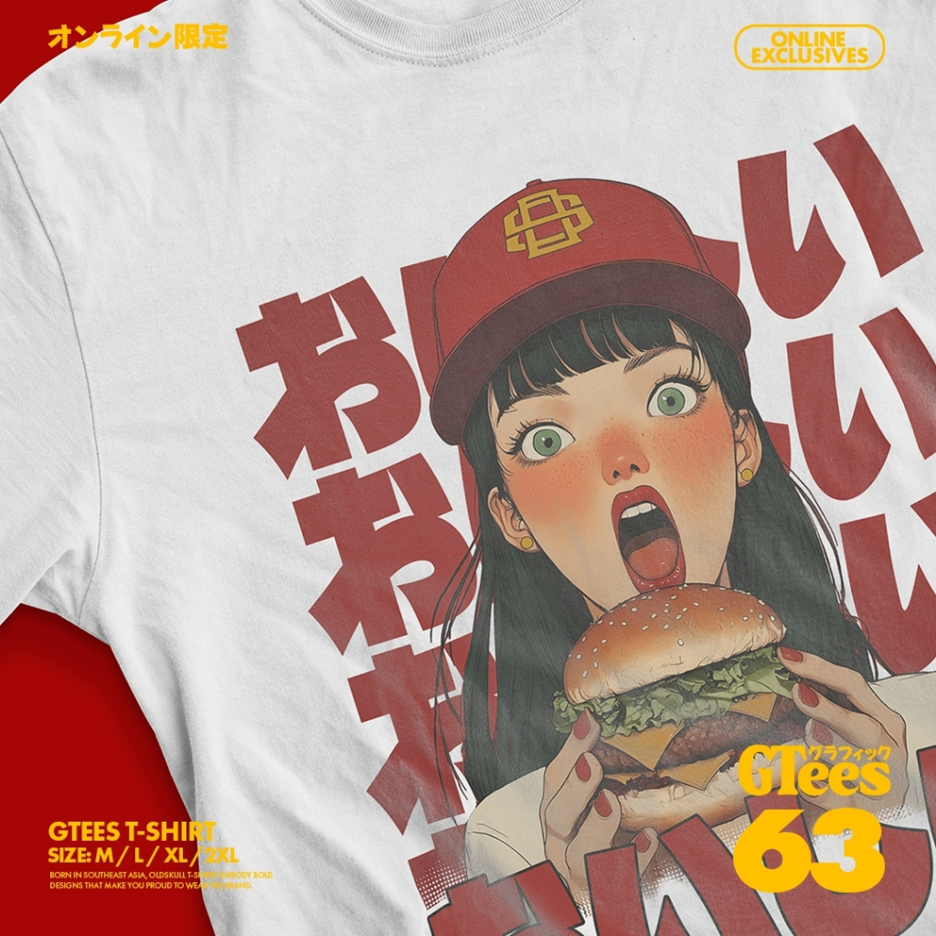 ✨เสื้อยืด OLDSKULL GTEES No.63 " Yummy 🍔"