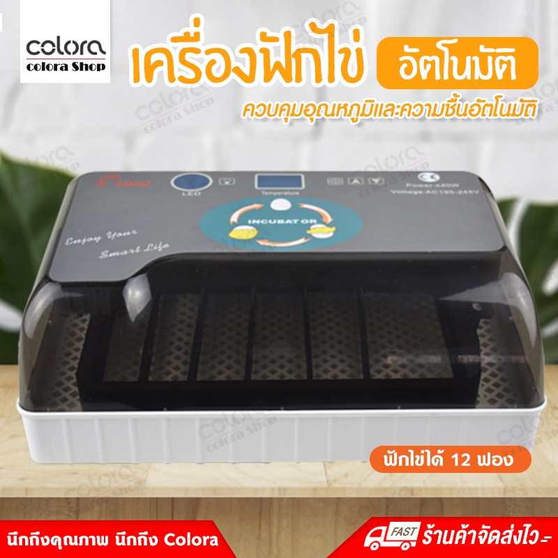 เครื่องฟักไข่อัจฉริยะ เครื่องฟักไข่ควบคุมอุณหภูมิอัตโนมัติ ตู้อบฟักไข่ จุ12ฟอง