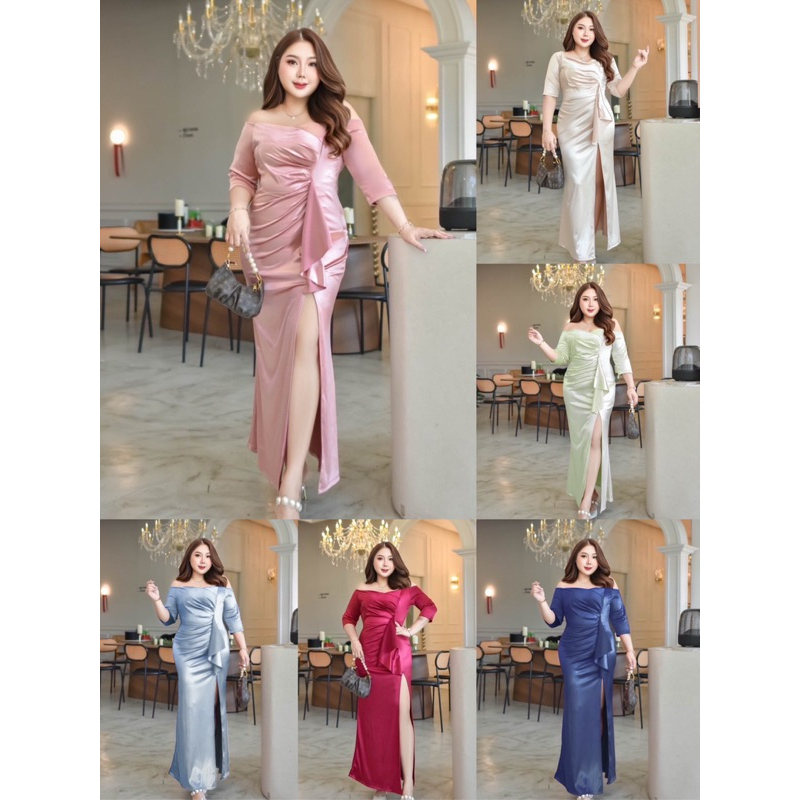 ชุดราตรีไซส์ใหญ่เดรสออกงานสาวอวบ