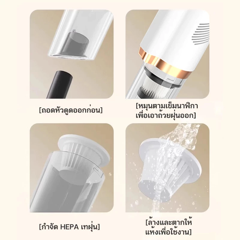 เครื่องดูดฝุ่นไร้สาย 9 ใน 1 พกพาสำหรับรถยนต์ thumbnail 6