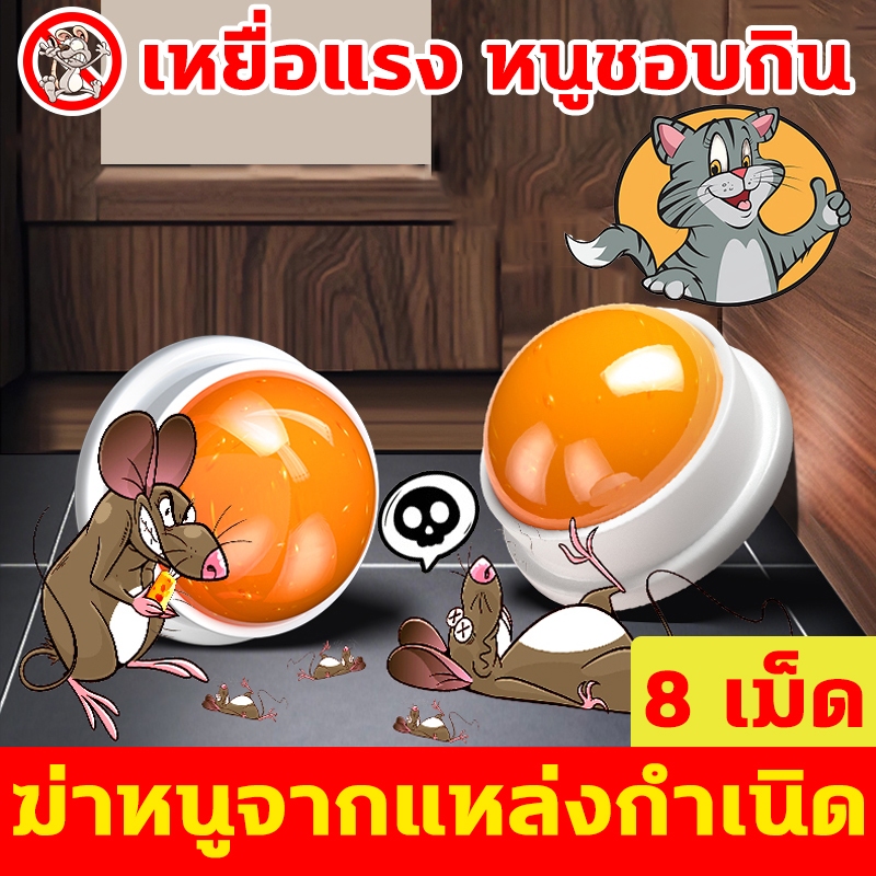 ปลอดหนูตลอดทั้งปี XHS ยากำจัดหนู เหยื่อกำจัดหนู ยาฆ่าหนู 8 เม็ด ใช้งานง่าย การล่อดีมาก แก้ไขปัญหาหนูทีเดียว