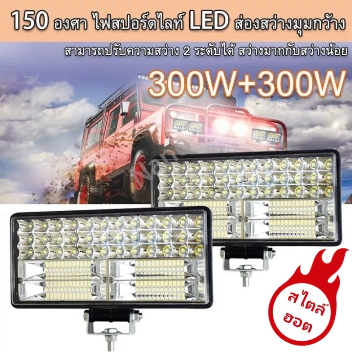8 นิ้ว 300W LED ไฟสปอร์ตไลท์ ไฟหน้ารถ ไฟท้าย 12V - 24V สำหรับรถยนต์ รถจักรยานยนต์ รถไถ รถตู้ รถบรรทุก รถสิบล้อ
