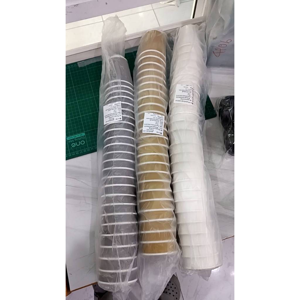 🥛พร้อมส่ง🥛 แก้วกระดาษ ดับเบิ้ลวอล ขนาด 8 ออนซ์  25 ชุด ถ้วยกระดาษ แก้วน้ำ