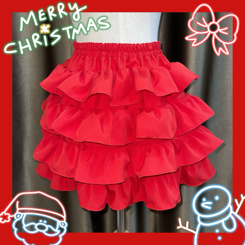 Mademixmatchy Red Layers Skirt(กระโปรงขนมชั้นแดง)