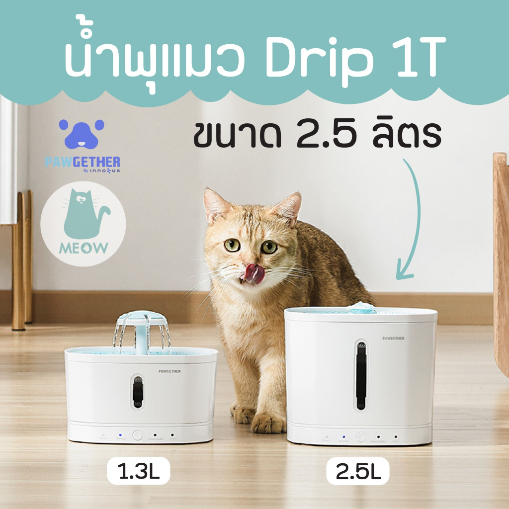 น้ำพุแมว Pawgether (Drip 1T) ขนาด 2.5L