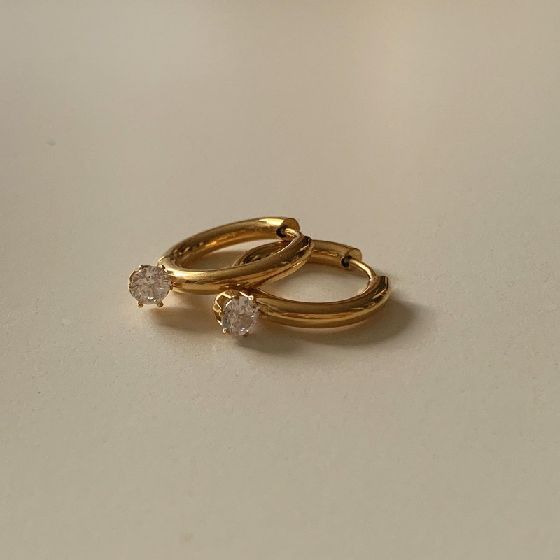 ต่างหูสเตนเลส HER OBJECTIVE_HER HELEN HOOPS EARRINGS