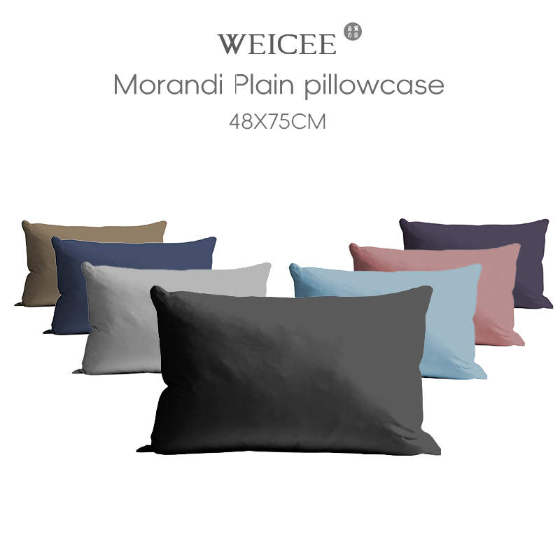 WEICEE ปลอกหมอน 48*75cm(19*29นิ้ว) ปลอกหมอนสีทึบ ผ้านิ่มลื่น ล้างทำความสะอาดได้