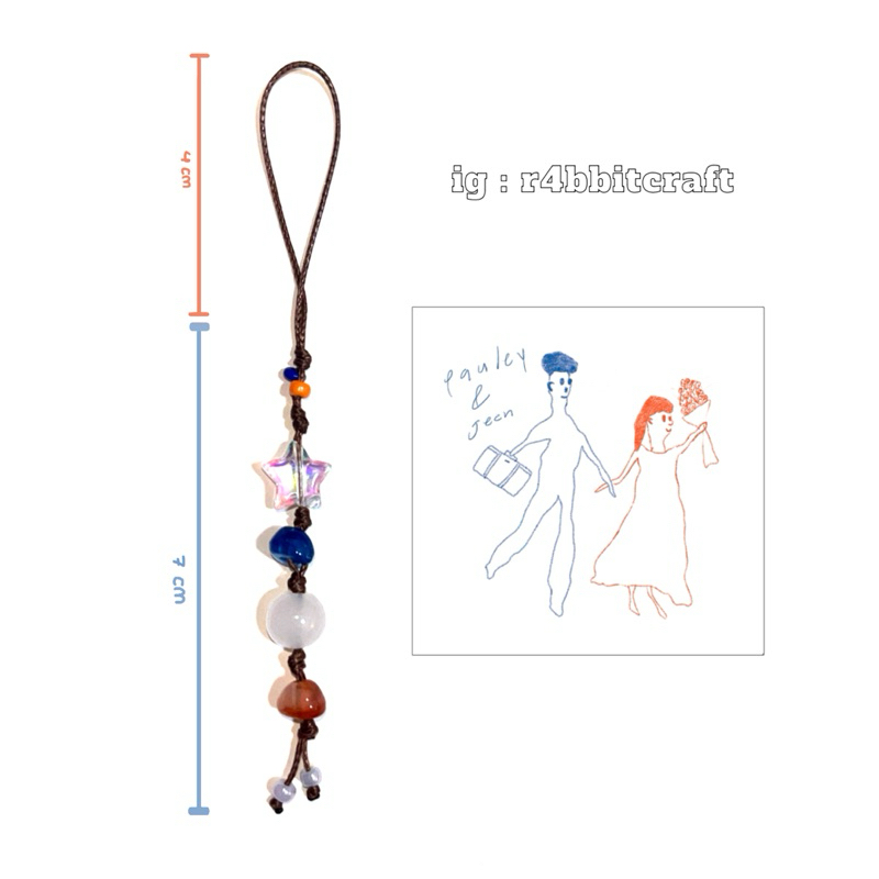 พวงกุญแจเชือกเทียน สายคล้องมือถือ เชือกถัก