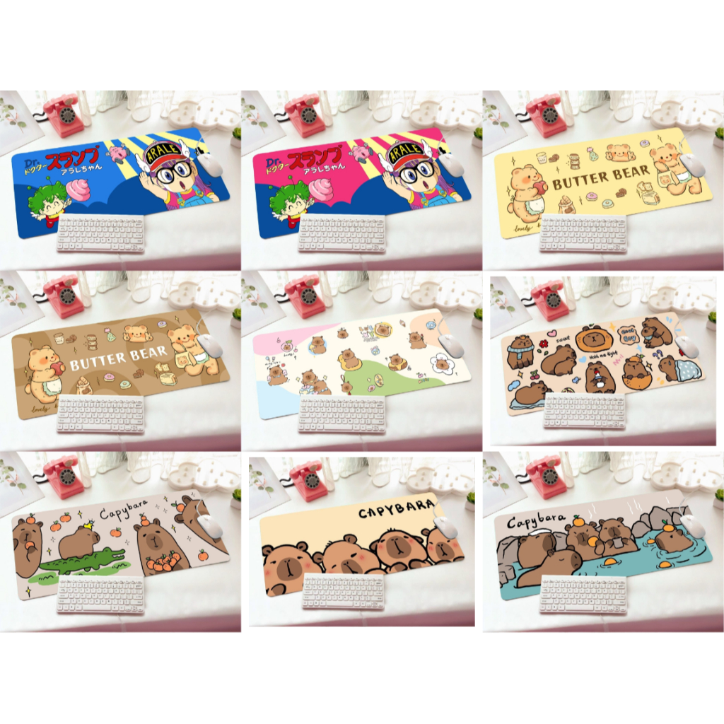 แผ่นรองคีย์บอร์ดและเม้าส์ (Keyboard & Mouse Pad) ขนาด 30*70 ซม ลายการ์ตูน