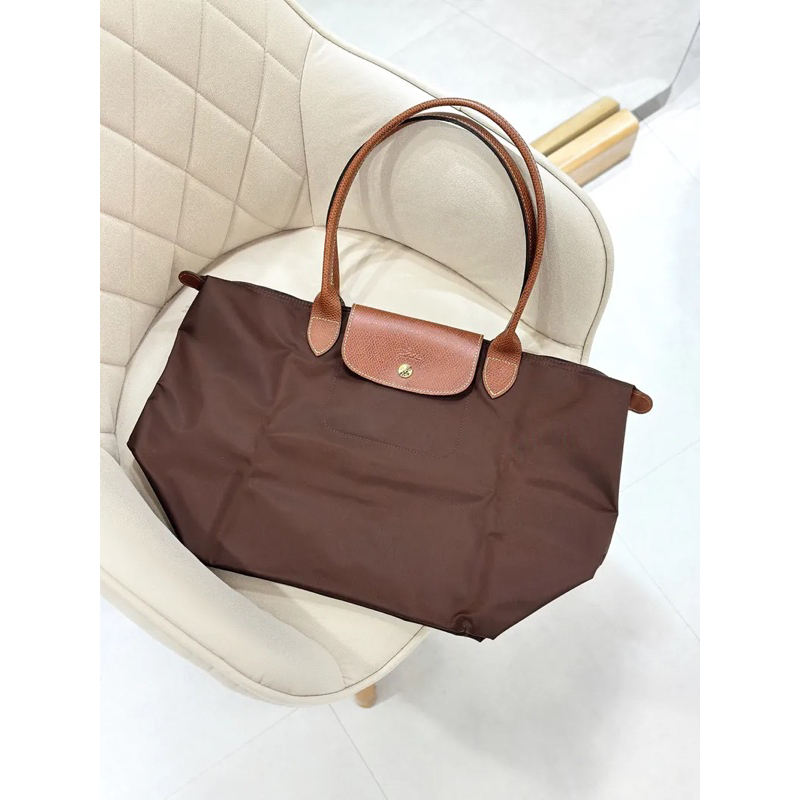(L LONG) Longchamp classic สีน้ำตาล Ebony