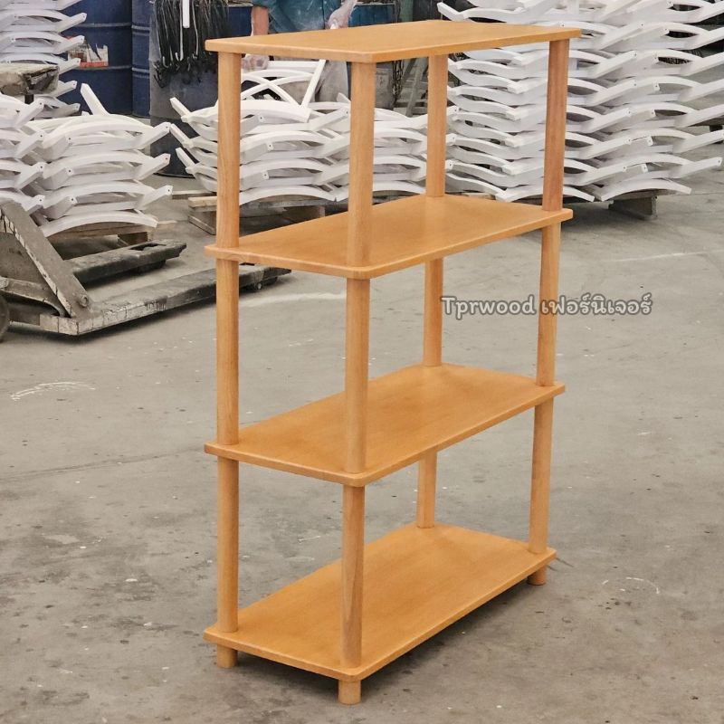 ชั้นวางของ ทวิส 4 ชั้น ขนาด   35*80*118 ซม . สินค้าผลิตจากไม้ยางพาราแท้